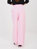 Pastelowe różowe eleganckie spodnie z szeroką nogawką  RUE PARIS 