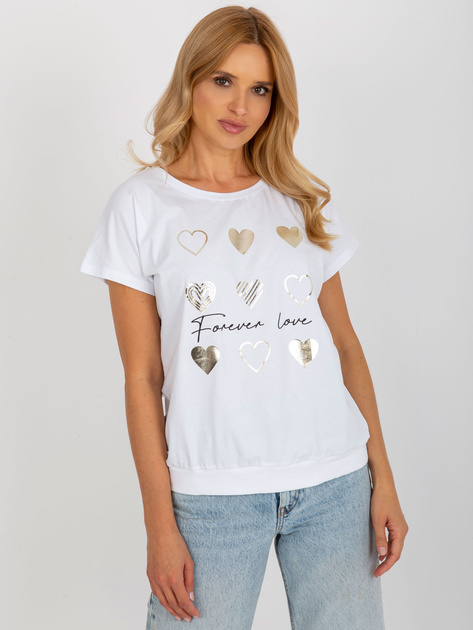 Hurt Biała bawełniana bluzka z nadrukiem RUE PARIS