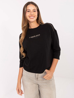 Czarna casualowa bluzka z bawełny 