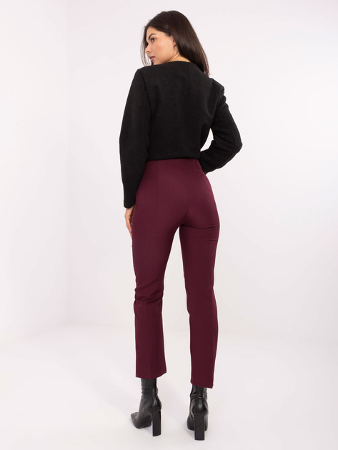 Bordowe garniturowe spodnie cigarette RUE PARIS