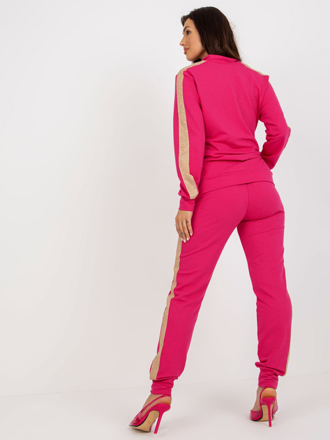 Hurtownia Fuksjowy komplet casualowy z bluzą z kapturem