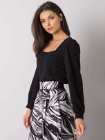 Czarna bluzka z długim rękawem Redmond RUE PARIS