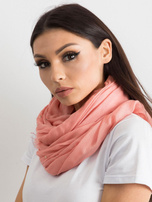 Jasnokoralowa chusta z aplikacją z dżetów