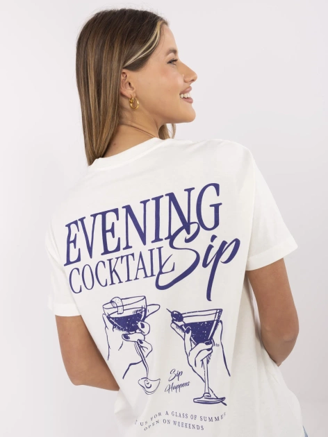 Biały damski t-shirt z napisami SUBLEVEL