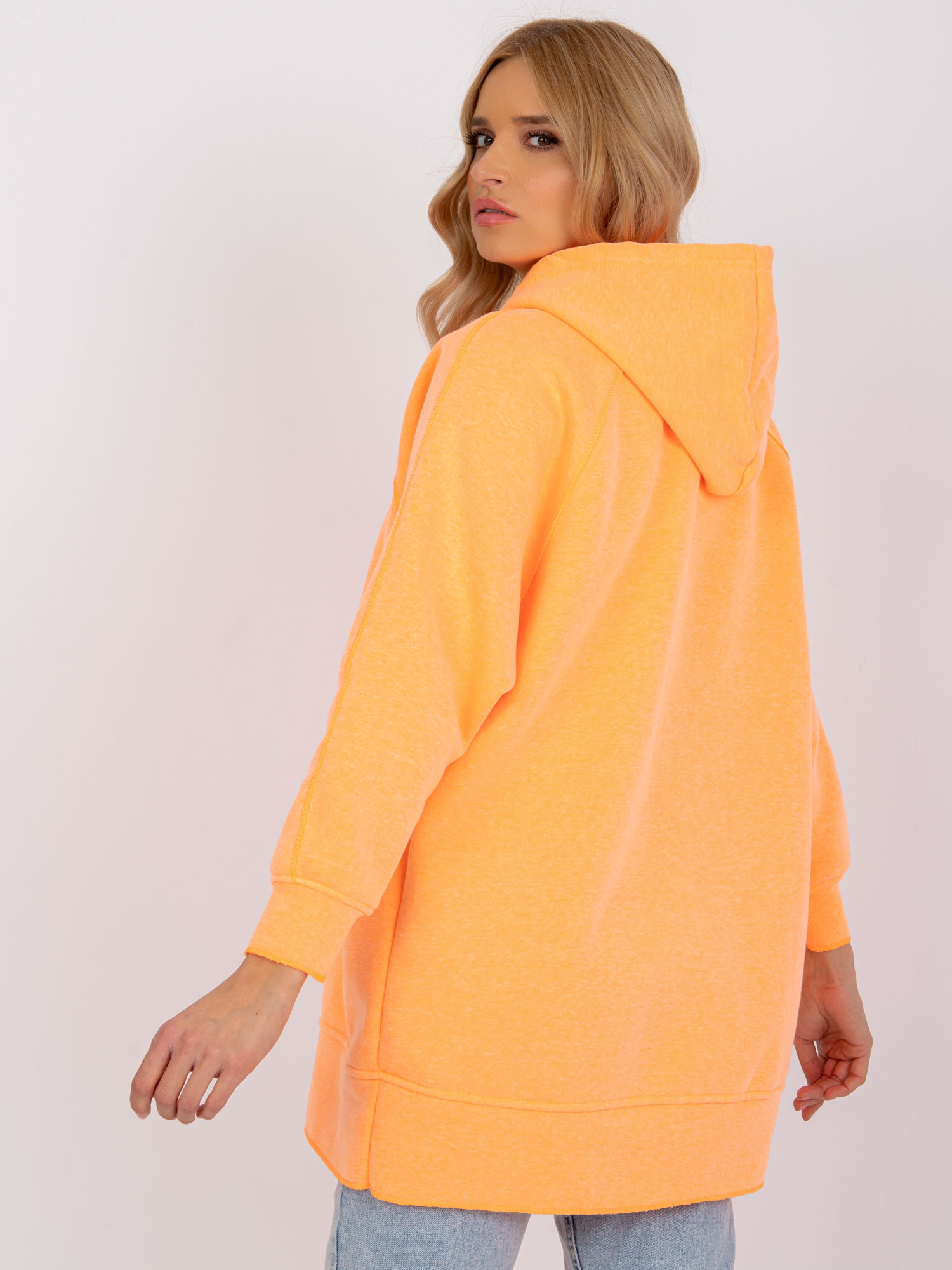 Pomarańczowa dresowa bluza basic z kapturem Canberra