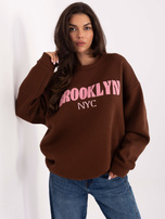 Brązowa bluza oversize z napisem