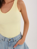 Jasnożółty top na szerokich ramiączkach RUE PARIS 