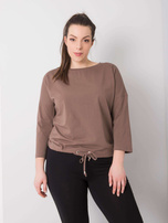 Kavna bombažna majica plus size Sandy.