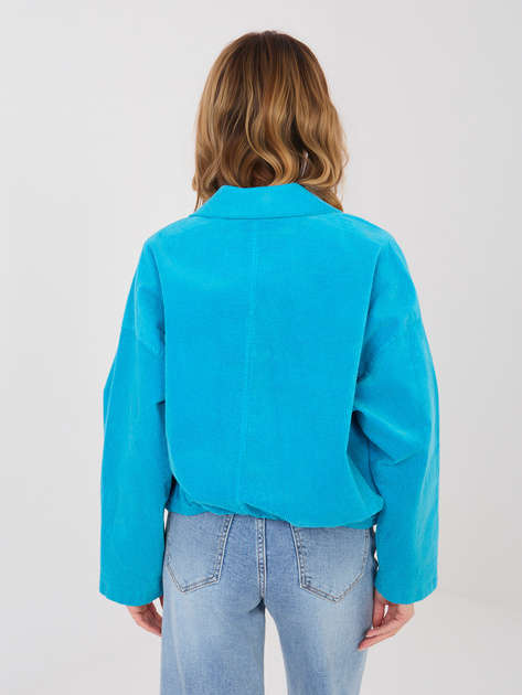 Niebieska sztruksowa kurtka z broszkami RUE PARIS