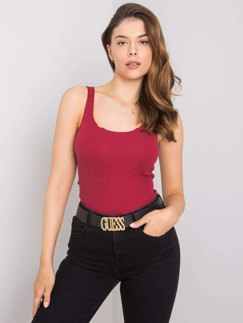 Bordowy top w prążek Robertina RUE PARIS