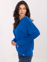 Kobaltowa damska bluzka o kroju nietoperza