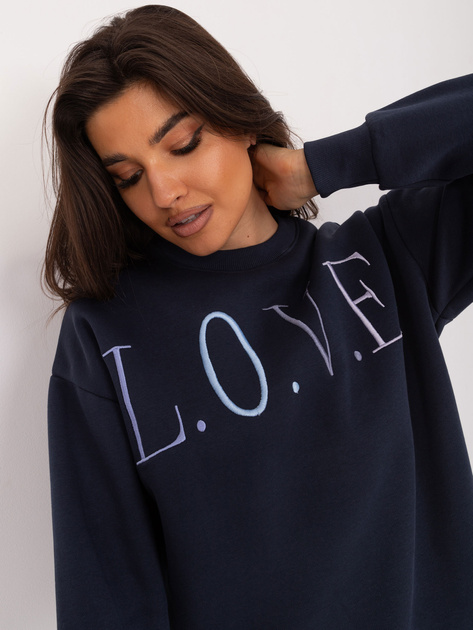 Hurtownia Granatowa bluza z kolorowym napisem SUBLEVEL