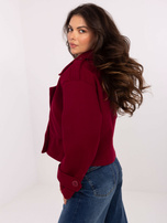 Bordowy krótki płaszcz z podszewką RUE PARIS