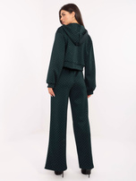 Ciemnozielony dresowy komplet z dżetami RUE PARIS 