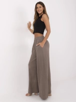 Brązowe muślinowe spodnie z bawełny 