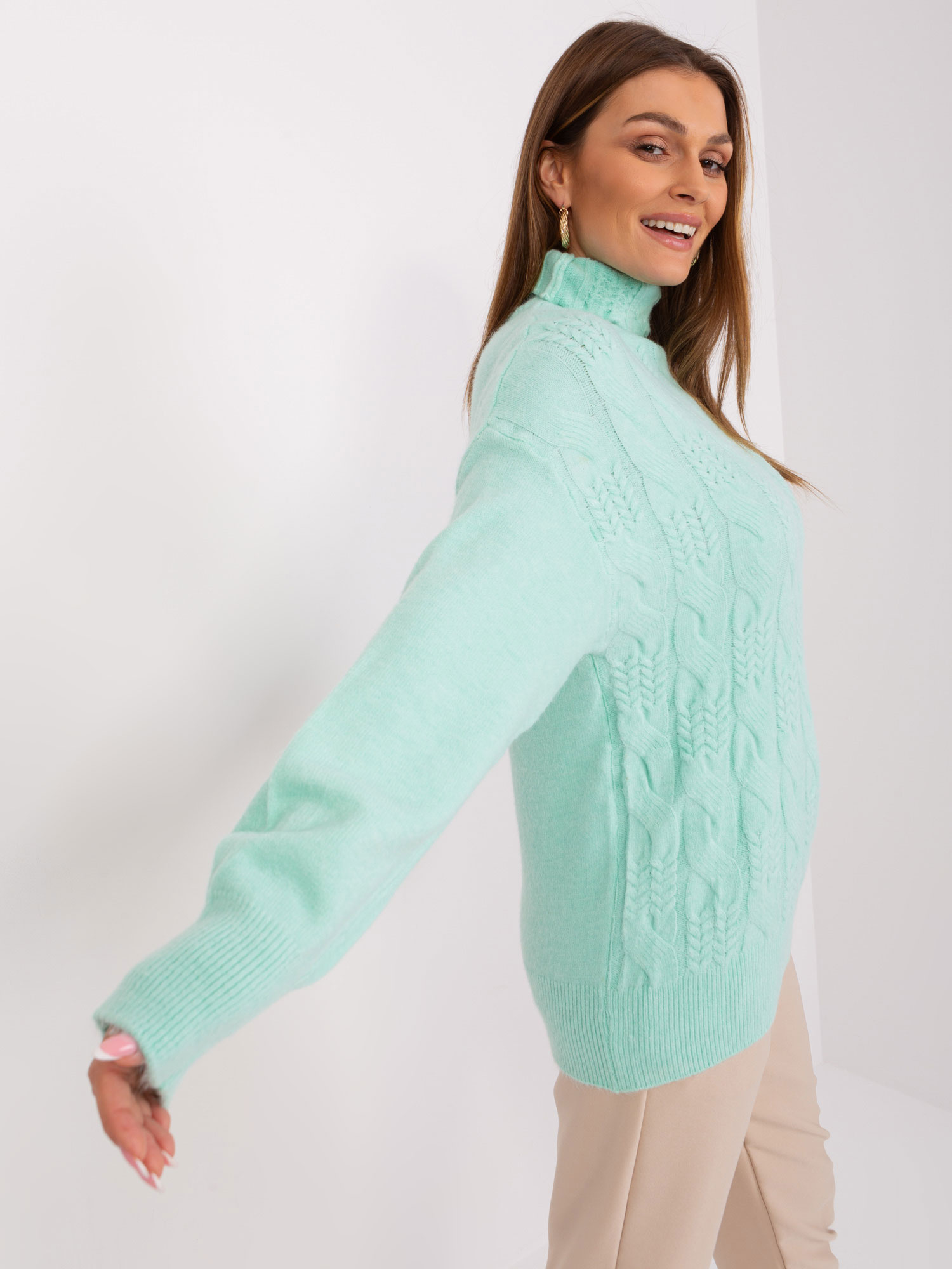 Sweter ciemny miętowy
