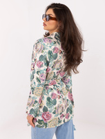 Zielona garniturowa marynarka w kwiaty 