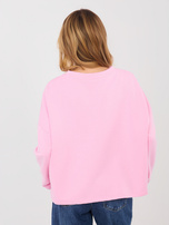 Różowa damska bluza z niewielkim haftem 