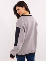 Hurt Jasnoszara bluza bez kaptura o kroju oversize