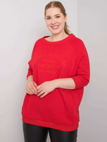 Czerwona bluza plus size bez kaptura Vincente