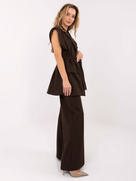 Ciemnobrązowa kamizelka oversize od garnituru RUE PARIS