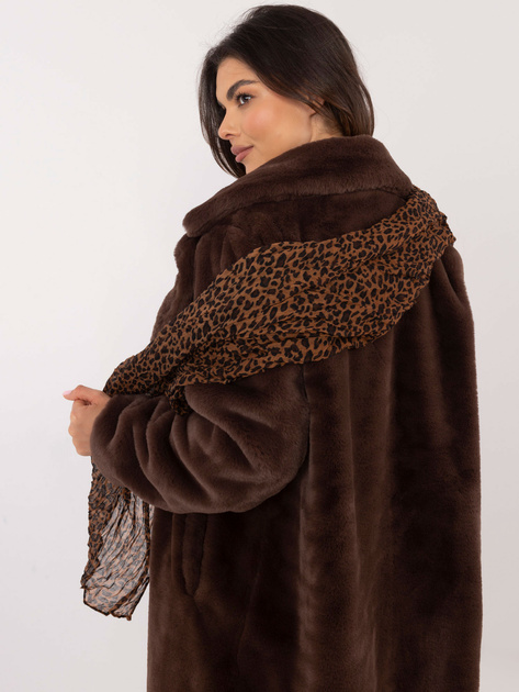 Hurt Brązowo-czarna chusta w zwierzęce wzory