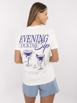 Biały damski t-shirt z napisami SUBLEVEL 