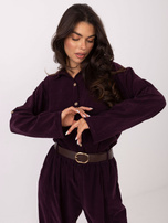 Ciemnofioletowa sztruksowa koszula od kompletu