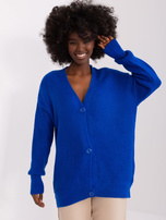 Hurt Kobaltowy rozpinany sweter z guzikami RUE PARIS