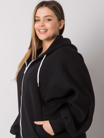 Czarna bluza plus size z kapturem Ella