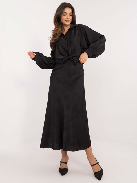 Hurtownia online Czarna midi spódnica w kwiaty