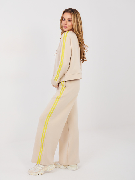 Beżowy komplet z szerokimi spodniami RUE PARIS