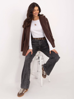 Ecru dopasowana bluzka z haftem