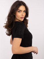 Hurt Czarny damski t-shirt o dopasowanym kroju