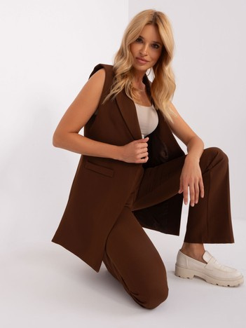 Hurt Dark Brown Elegant Women's Set with Vest.