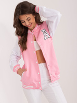 Hurtownia Różowa dresowa bluza typu baseball