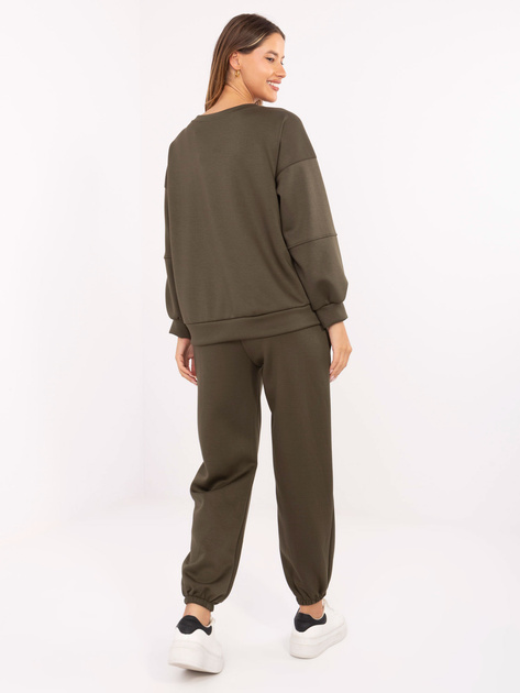 Khaki dwuczęściowy komplet z bluzą oversize