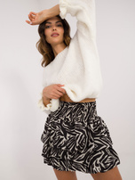 Hurt Ecru-czarna spódnica bombka w zwierzęcy print