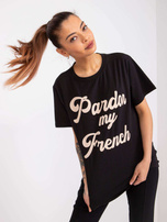 Czarny damski t-shirt z napisem Jade