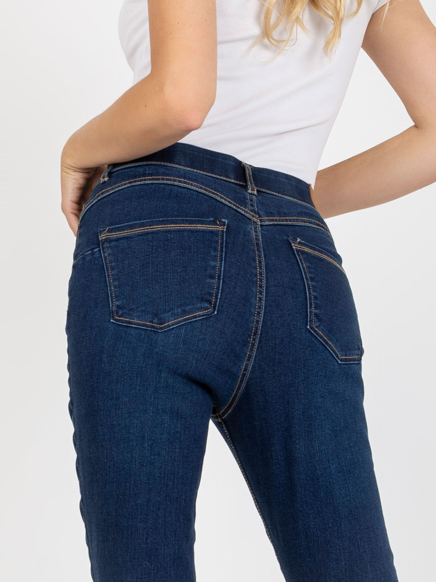 Ciemnoniebieskie spodnie jeansowe skinny STITCH & SOUL