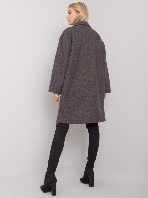 Grafitowy płaszcz damski z kieszeniami Bedford OCH BELLA