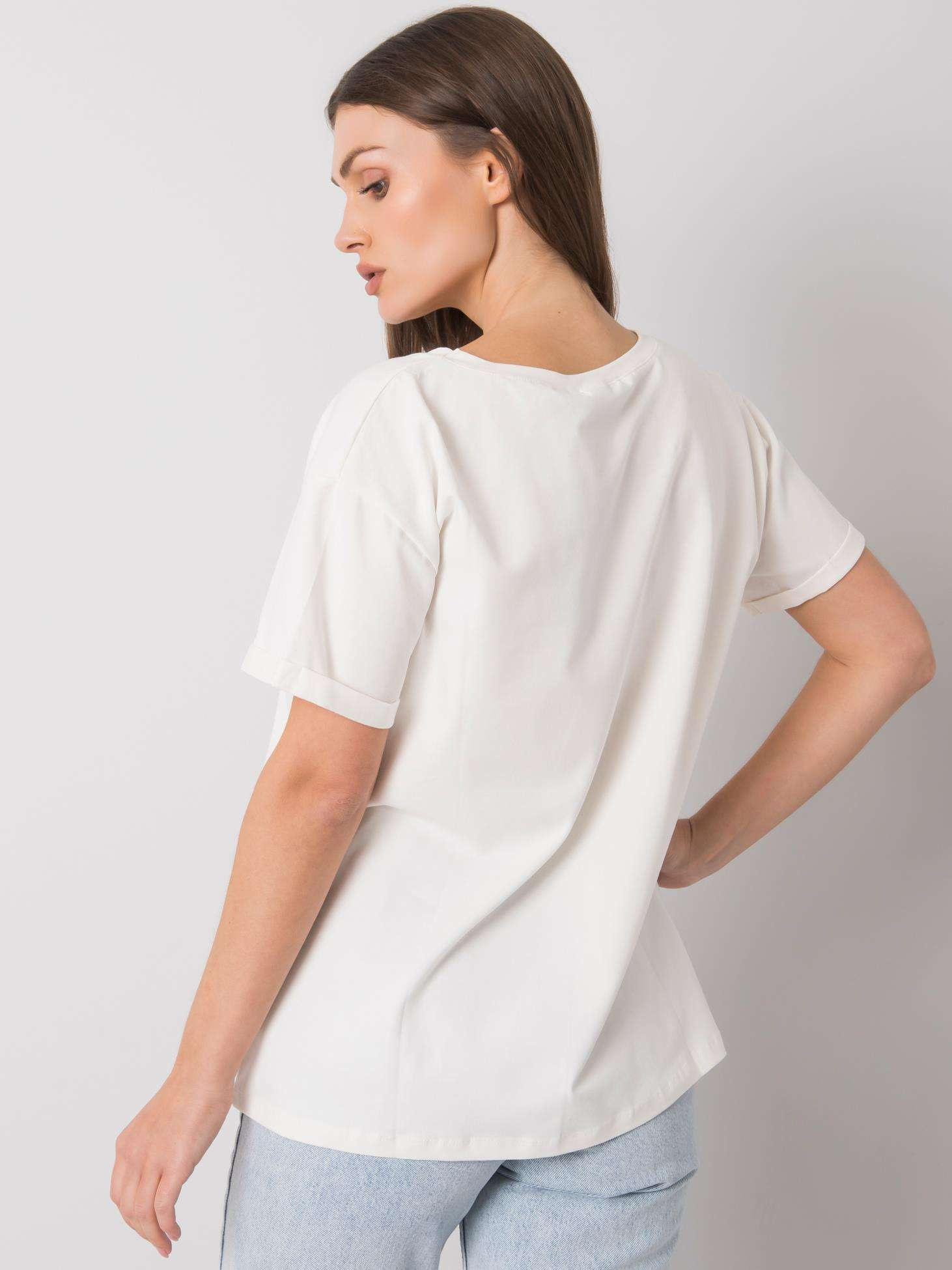 Ecru t-shirt z nadrukiem Aosta