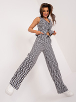 Hurt Szaro-czarne materiałowe spodnie z prostą nogawką