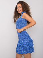 Niebieska spódnica z falbaną Angelou RUE PARIS