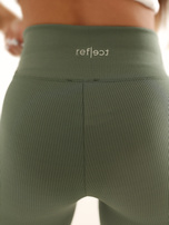 Khaki legginsy z wysokim stanem