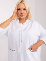 Hurt Biała casualowa bluzka plus size z bawełny