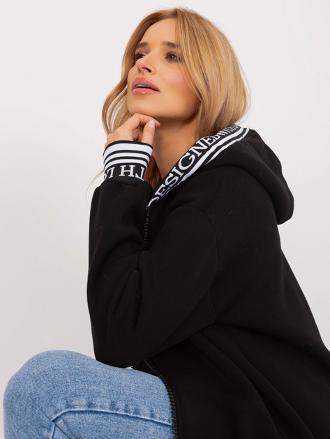 Hurt Czarna dresowa bluza rozpinana z kapturem