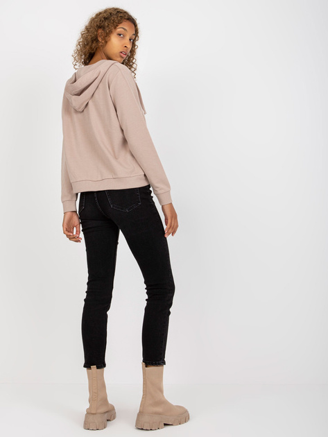 Hurtownia online Beżowa rozpinana bluza basic z bawełny