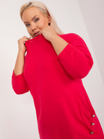 Hurt Czerwona sukienka plus size z rękawem 3/4