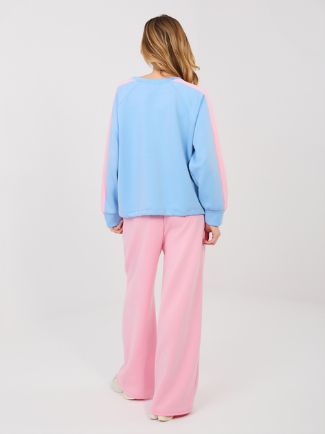 Różowo-niebieski dresowy komplet z miękkiego materiału RUE PARIS